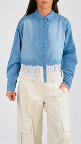 Camicia chambray macramè T.