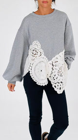 Felpa fondo crochet T.