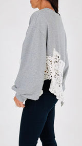 Felpa fondo crochet T.