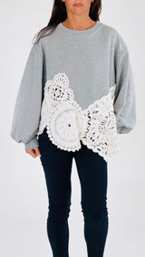 Felpa fondo crochet T.