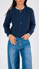Cardigan trecce bordino T.