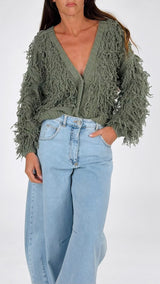 Cardigan cotone frange H.
