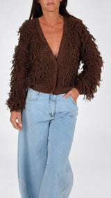 Cardigan cotone frange H.