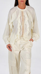 Camicia rouches operata micropaillettes You