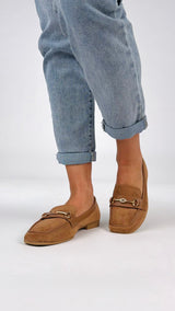 Mocassino ecocamoscio fibbia