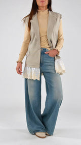 Gilet quadretto fondo ricamo Vic.