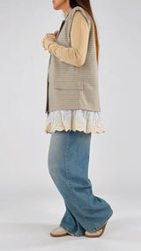 Gilet quadretto fondo ricamo Vic.