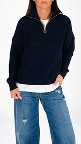 Pull cotone mezza zip H.