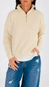 Pull cotone mezza zip H.