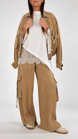 Pantalone cargo cupro T.