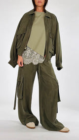 Pantalone cargo cupro T.