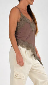 Top lingerie pizzo asimmetrico T.