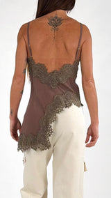 Top lingerie pizzo asimmetrico T.
