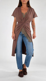 Maglia lunga spacco viscosa twist K.