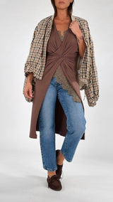 Maglia lunga spacco viscosa twist K.