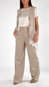 Gilet gessato tela leggera pizzo H.