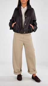 Bomber ecopelle intrecciato H.