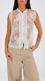 Camicia pizzo alamari T.