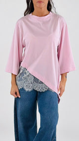 T-shirt over asimmetrica pizzo H.