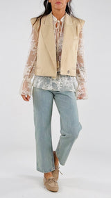 Gilet crop gessato Vic.