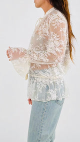 Camicia pizzo coreana cordino Vic.