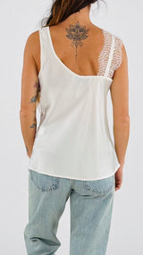 Canotta raso pizzo trasversale H.