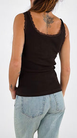 Canotta costina bordo pizzo H.
