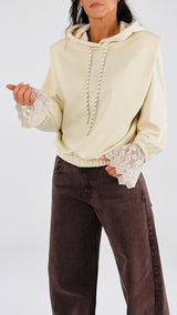 Felpa soft cappuccio calla pizzo H.