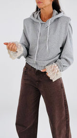 Felpa soft cappuccio calla pizzo H.