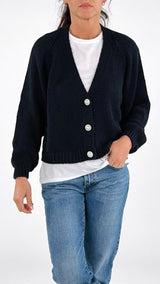 Cardigan bottoni perle H.