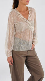 Camicina pizzo passamaneria Twin