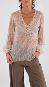 Camicina pizzo passamaneria Twin