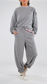 Pantalone felpa riprese Twin.