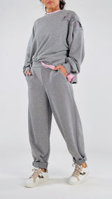 Pantalone felpa riprese Twin.