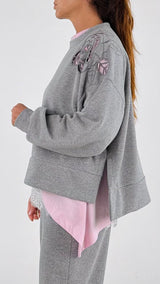 Felpa over ricamo spalla Twin