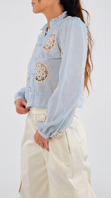 Camicia corta rosoni crochet T.