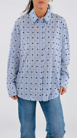 Camicia over righe nappine You