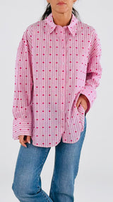 Camicia over righe nappine You