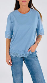 T-shirt over bordo macramé