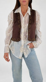 Gilet ecodainetto borchie H.