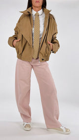 Bomber gabardine collo in piedi Vic.