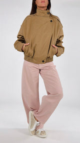 Bomber gabardine collo in piedi Vic.