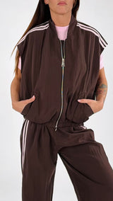 Bomber smanicato lyocell bande Kiki