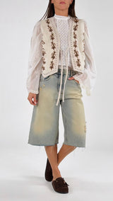 Gilet ricami+borchie H.