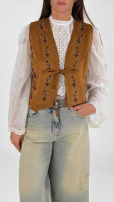 Gilet ricami+borchie H.