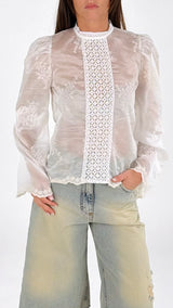 Camicia organza plastrong pizzo H.