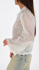 Camicia organza plastrong pizzo H.