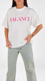 T-shirt over balance Vic.