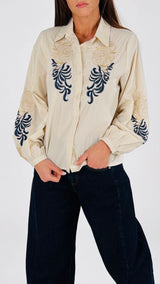 Camicia popeline manica ricamata H.