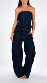 Corpetto denim elasticato T.